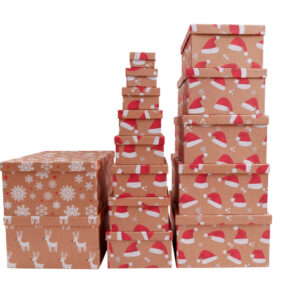 Geschenkbox "Weihnachten natur" 13er 3 Designs VE4