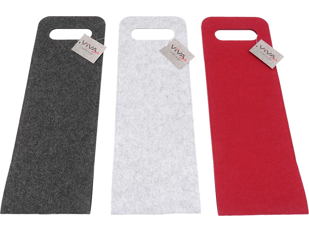 Flaschenbeutel aus Filz uni ca. 42 x 15 cm VE 96