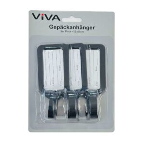 Gepäckanhänger 3er Set schwarz VE 24