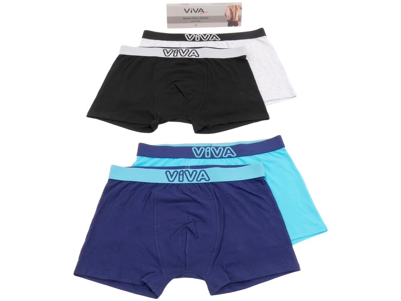 He Retro Short 2er M - XXL 95% Baumw, 5 % El VE 24