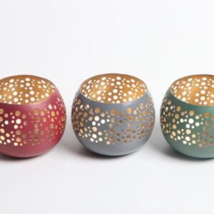 Windlicht Punkte 12 x 10,5 cm VE 36