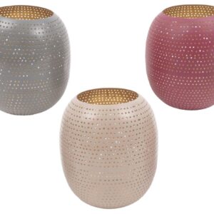 Windlicht Punkte 16 x 17,5 cm VE 12