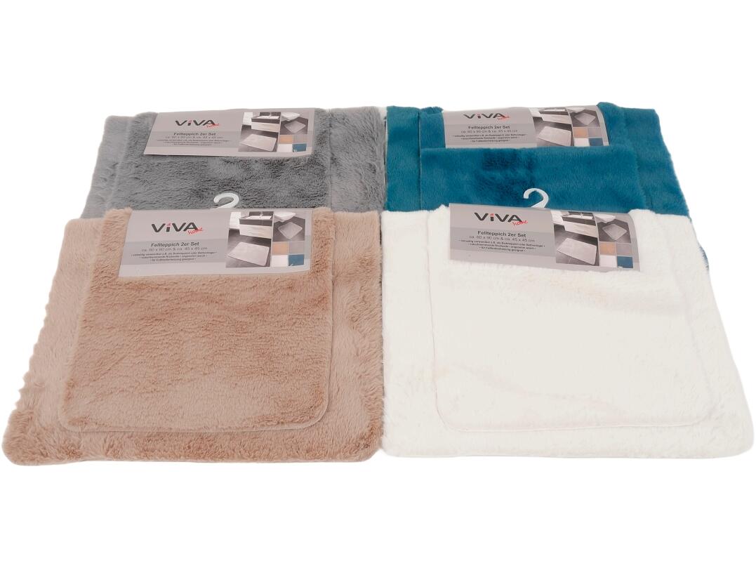 Badematten Set, Dekofell, 45x45+60x90 cm, VE 12