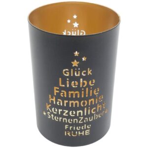Windlicht Schrift schwarz VE 24