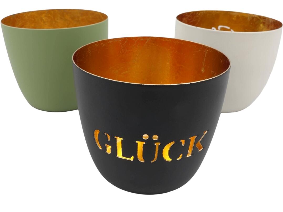 Teelichthalter Eisen Glück Ø 10 cm VE 36