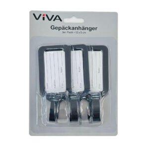 Gepäckanhänger 3er Set schwarz VE 24