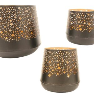 Windlicht Sterne + Punkte 3er Set VE 4