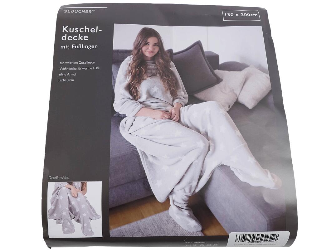 Kuscheldecke mit Füßlingen 130 x 200 cm VE 10
